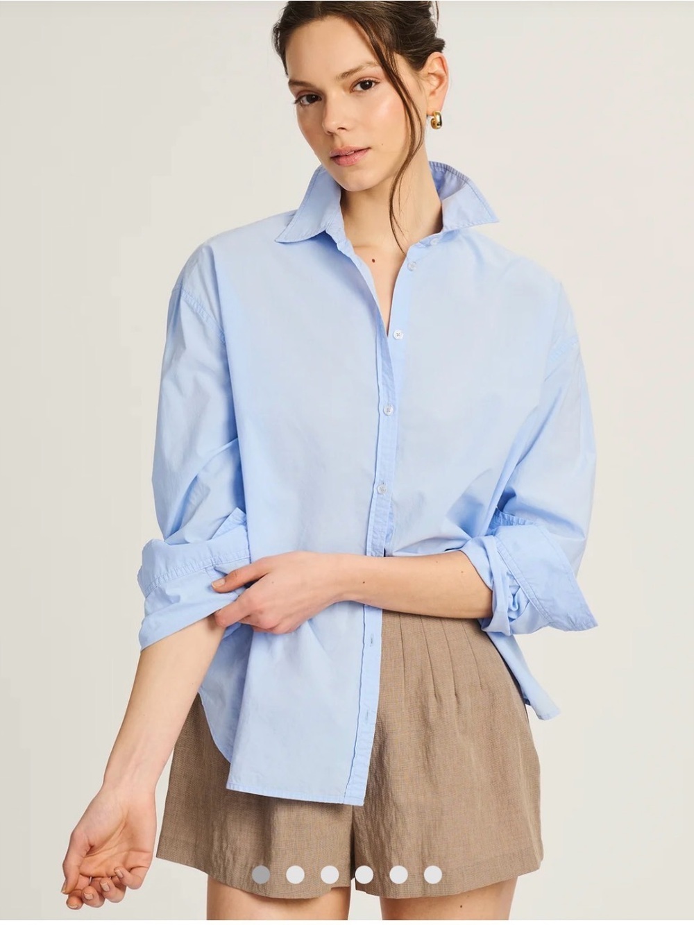 NAADAM Button Down Organic Cotton Light Blue Shirt Classic  Oversized Classic